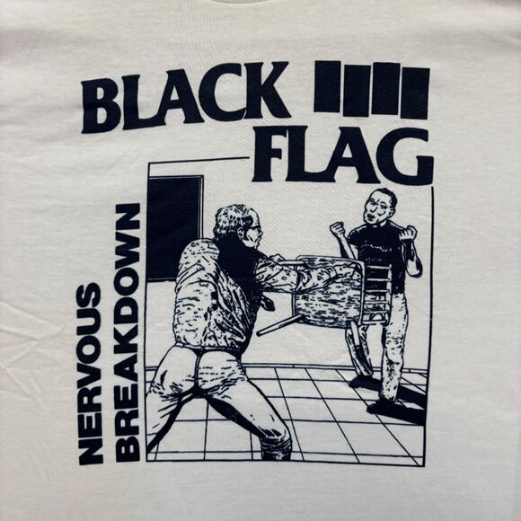 Black Flag “Nervous Breakdown” Punk Rock Band Graphic T-Shirt Size Large - Picture 2 of 4